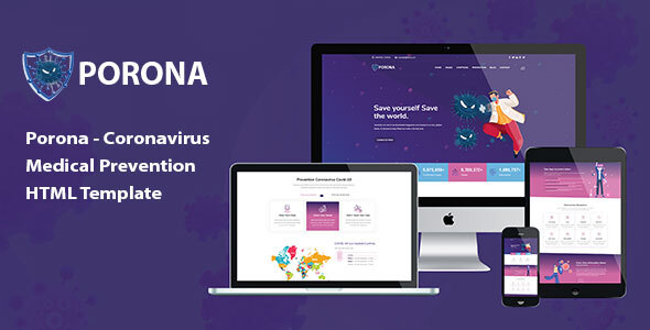 Porona - Coronavirus Medical Prevention HTML Template