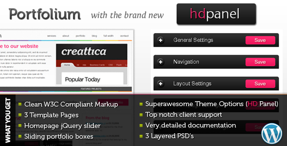 Portfolium - Clean Wordpress Theme (CMS)