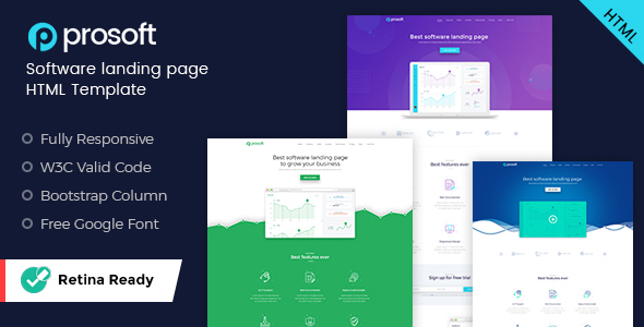 ProSoft - Software Landing Page HTML Template