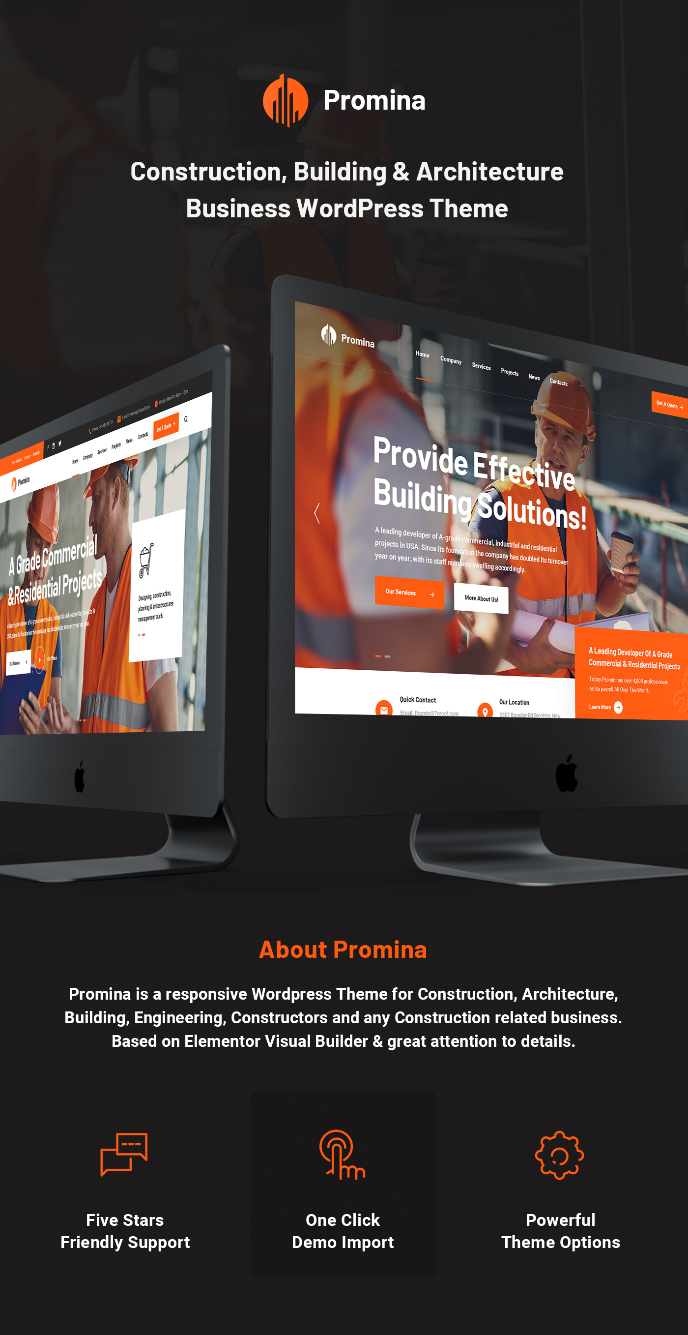 Promina - Construction Building & Architecture Business WordPress Theme - 5