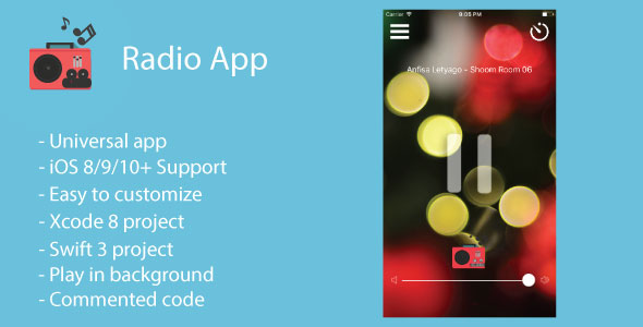 Radio App | Universal Radio App (Swift 3) Free Support