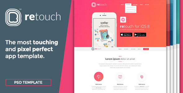 ReTouch App - App PSD Template
