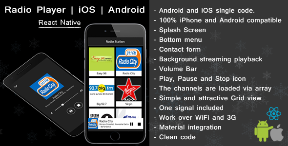 React native Radio player for iOS and android