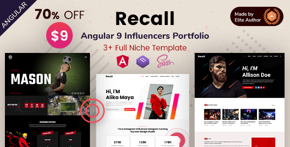 Recall - Angular 9 Influencers Portfolio Template