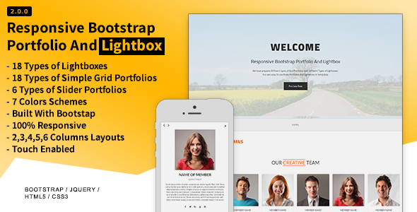 Responsive Bootstrap Portfolio And Lightbox
