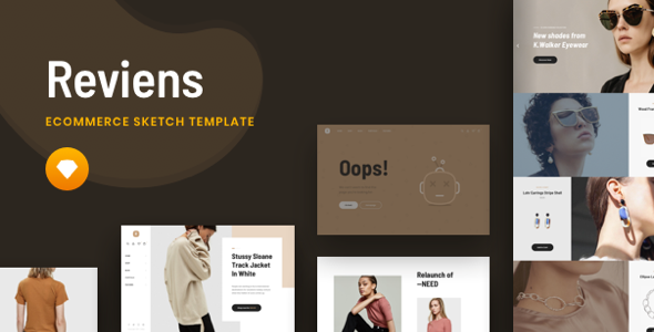 Reviens - Ecommerce Sketch Template