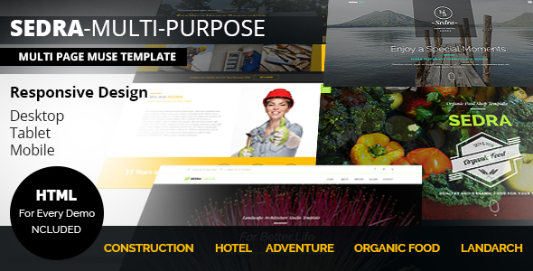 SEDRA Multi-Purpose Responsive Muse Template