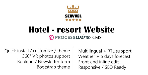 SeaVuel | Multilingual - Hotel website with CMS | Bootstrap 4 theme