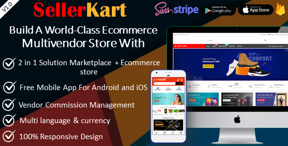 SellerKart - Multivendor / Single E-commerce System with Free Android & iOS App