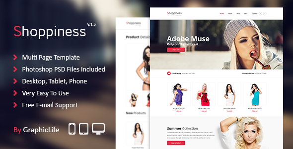 Shoppiness - eCommerce Muse Template