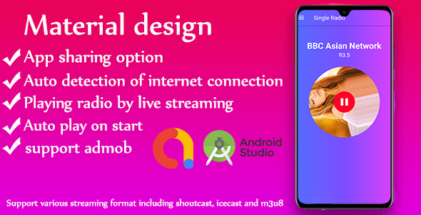 Single Radio Android Online Radio App + Admob