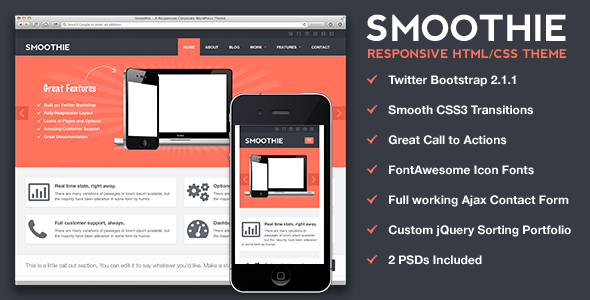 Smoothie - Responsive HTML Theme