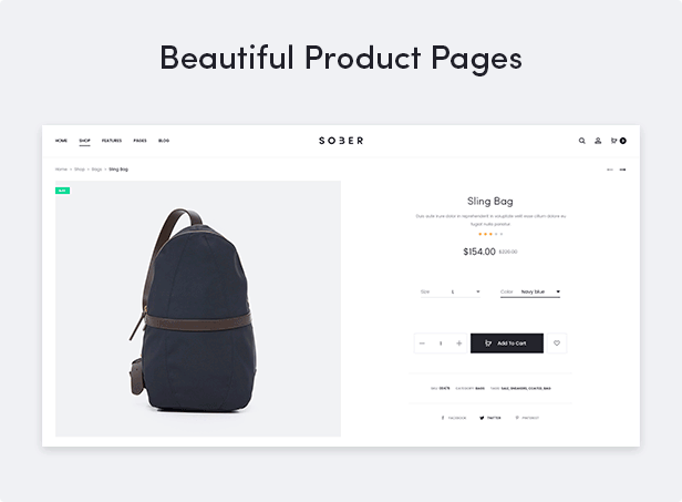 Sober WordPress theme with different product page layouts