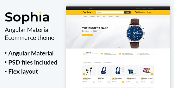 Sophia -  Angular Material eCommerce Template