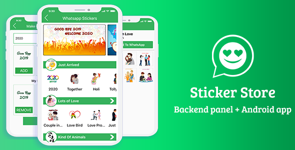 Sticker for Whatsapp - Android App  (Admin Panel + Android app + Web API + Database)