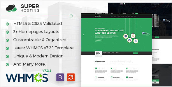 Super Host - WHMCS & HTML Template For Web Hosting & Technologies Company