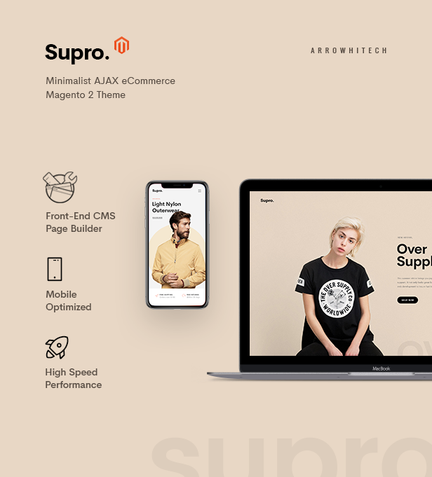 Supro - Minimalist AJAX Magento 2 Theme - 1