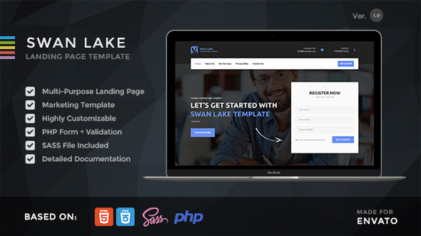 Swan Lake - Lead Generation Marketing Landing Page