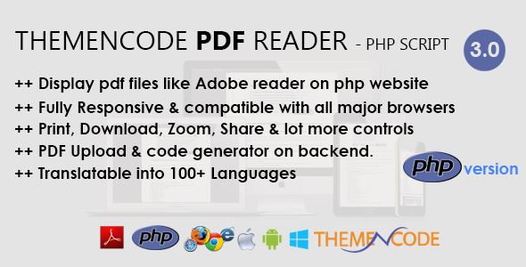 ThemeNcode PDF Reader - PHP Script