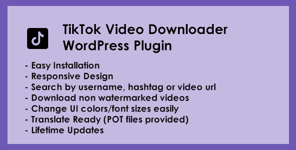 TikTok Video Downloader - WordPress Plugin
