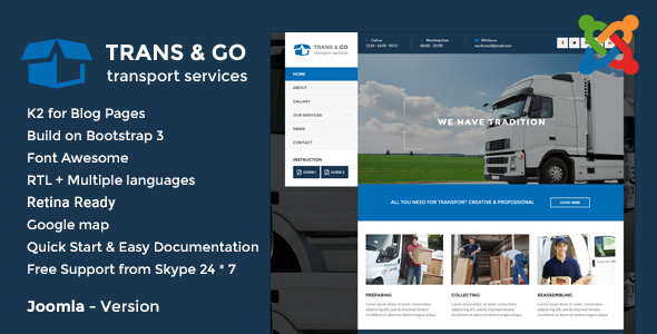 TransGo - Transport & Logistics Joomla Template