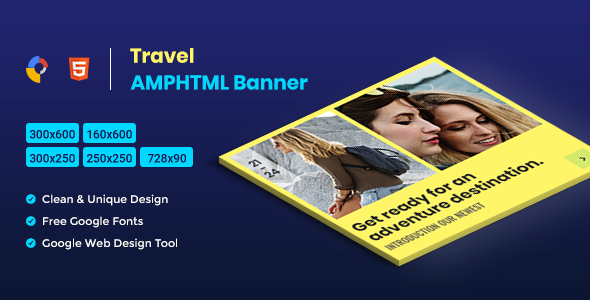 Travel AMPHTML Banners Ads Template