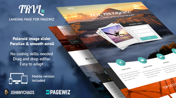 Trvl. - Premium Travel Pagewiz Landing Page