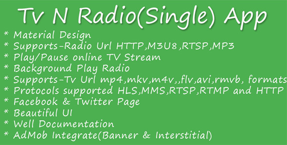 Tv N Radio(Single) App