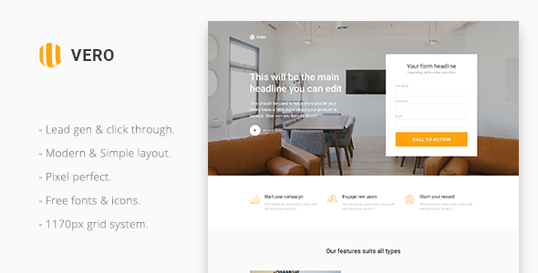 Vero Responsive - Marketing Landing Page Muse Template