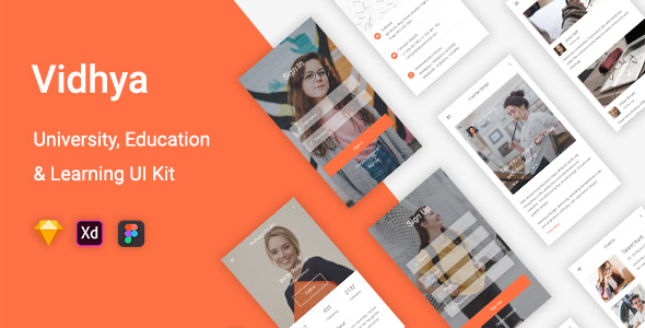 Vidhya - University, Education & Learning UI Kit for Sketch, Figma & Adobe XD