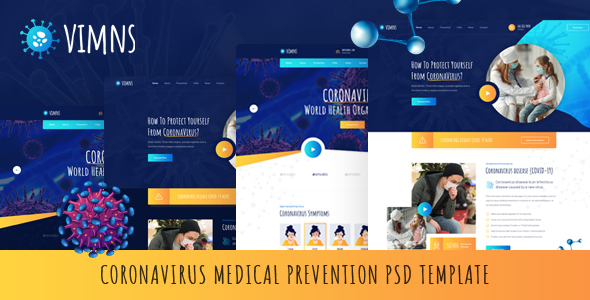 Vimns - Coronavirus Medical Prevention PSD Template
