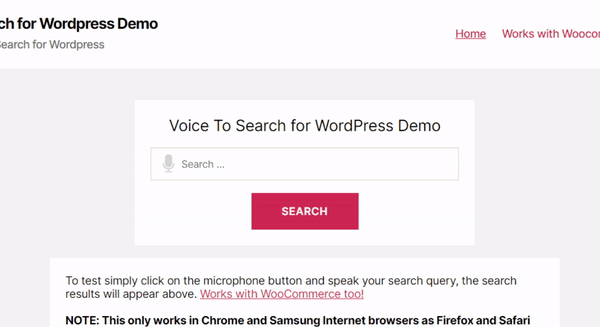Voice To Search for WordPress & WooCommerce - 1