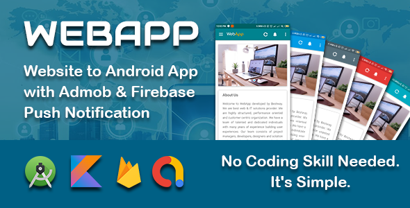 WEBAPP - Multi-Purpose Webview App with Admob and Push Notification