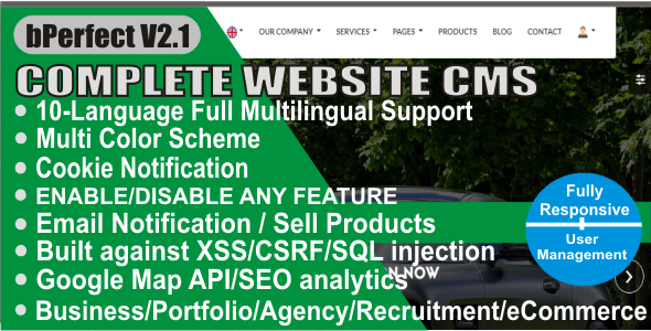 Website CMS - Multilingual Business Content Management System with Multipurpose Features