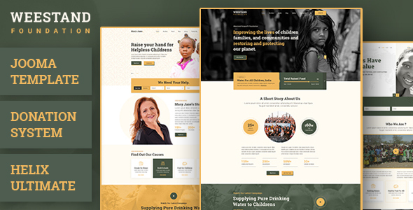 Weestand - Charity Fundraising Joomla Template