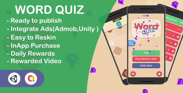 Word Quiz - Learn Words (Unity Complete Game + Admob + Unity Ads)