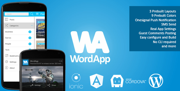 WordApp — PhoneGap/Cordova Wordpress Hybrid App