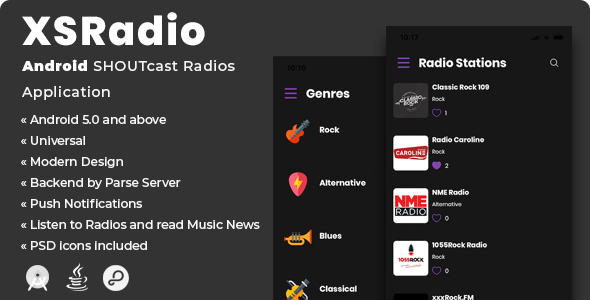 XSRadio | Android SHOUTcast Radios Application