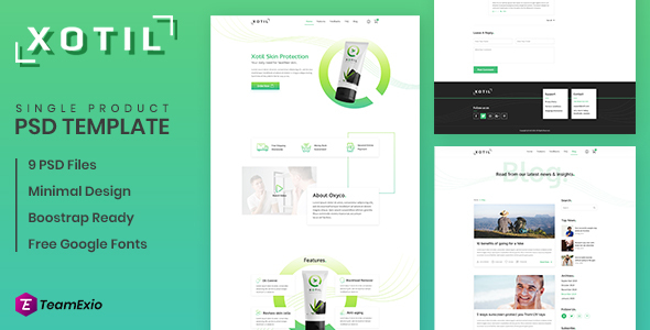 Xotil - Product Landing Page PSD Template