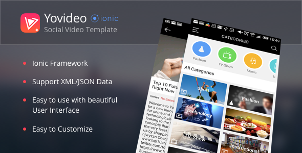YoVideo - Social network of video (ionic html5 hybrid app)