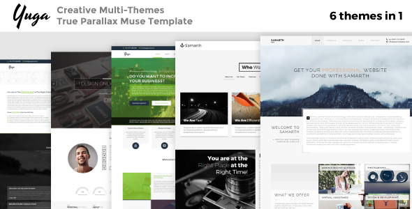 Yuga: 6-in-1 Creative Multipurpose True Parallax Muse Template