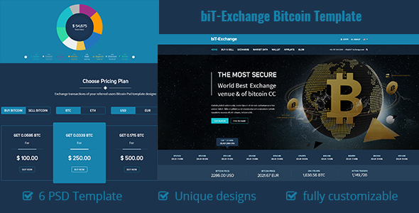 biT-Exchange Bitcoin PSD Template