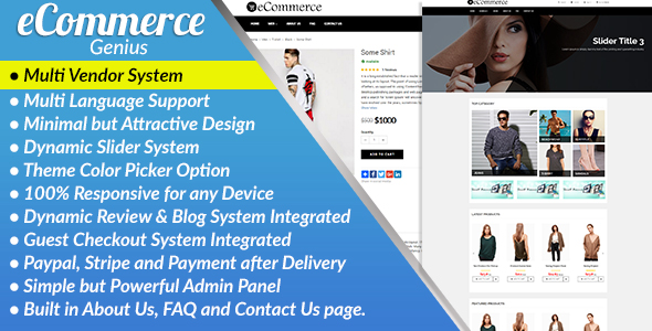 eCommerce Genius - Complete Multi Vendor eCommerce Business Management System