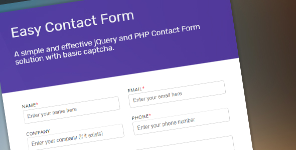 jQuery and PHP Powered Easy Contact Form