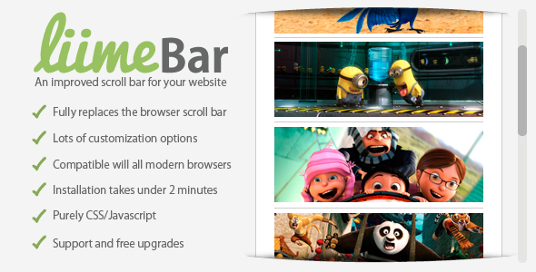 liimeBar: An improved scroll bar for your website