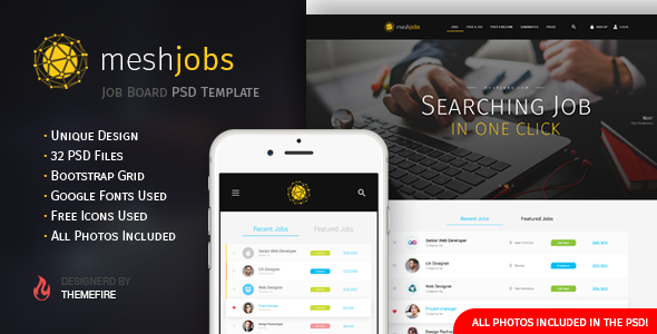 meshjobs - Job Board PSD Template