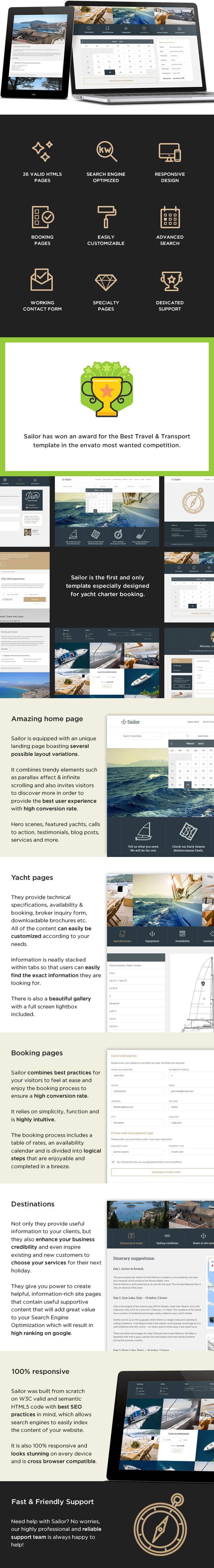 Sailor - Yacht Charter Booking HTML Template