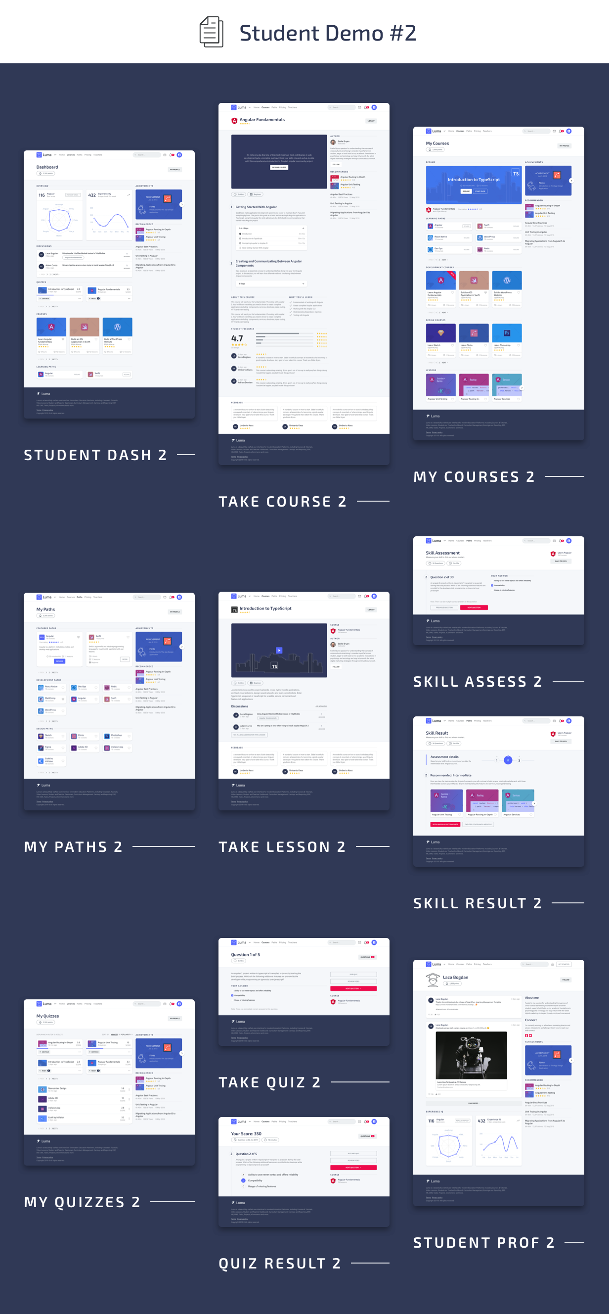 Luma - LMS Admin Student Pages - Demo 2