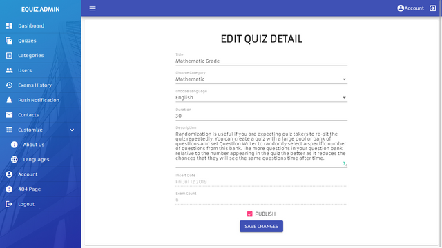 EQuiz quiz Application ionic 5 angular 9