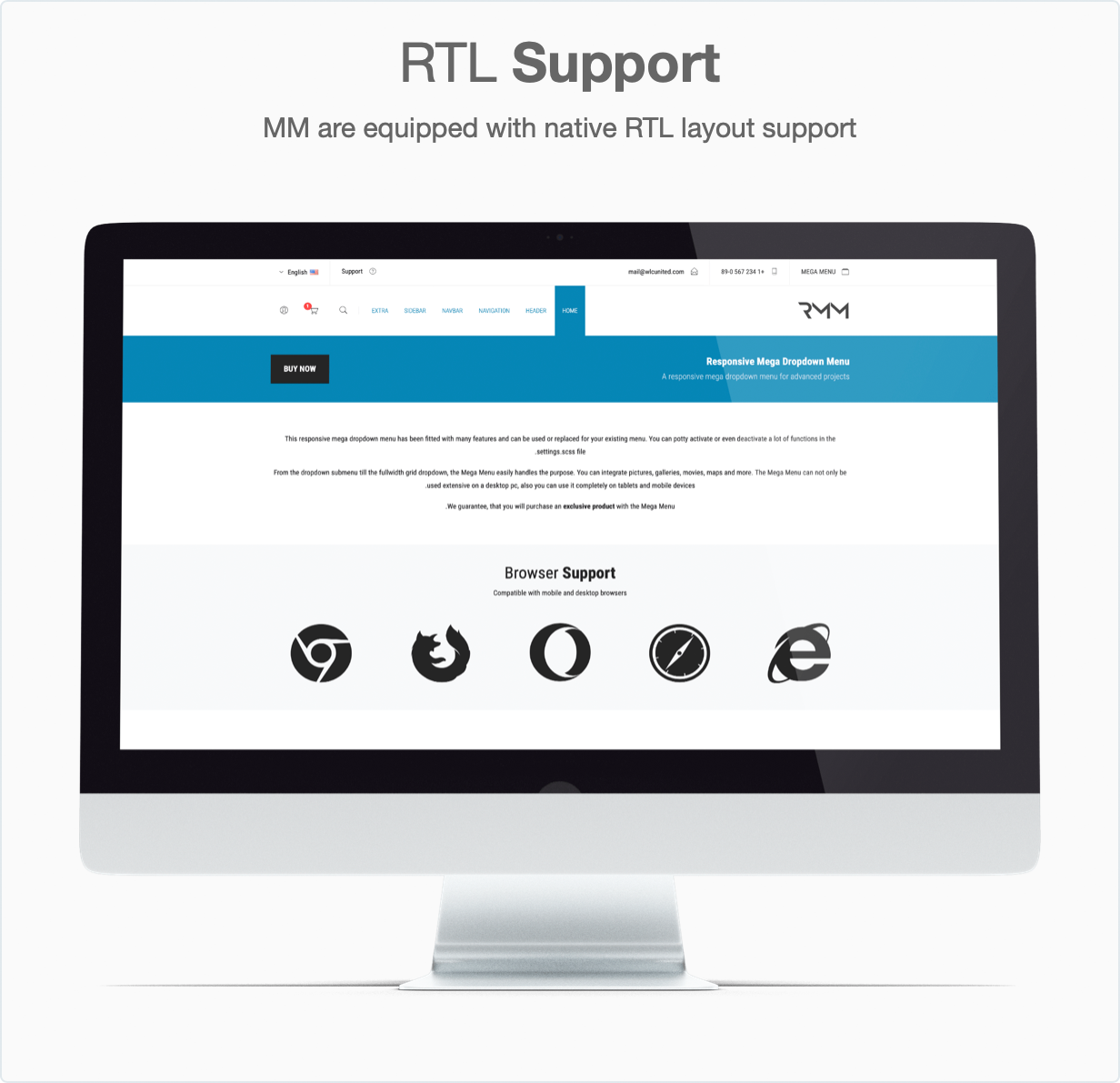 Responsive Bootstrap 4 Mega Dropdown Menu (RTL Supported) - RTL Layout